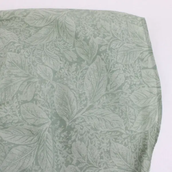 Sage Green Leaf Print Circular Tablecloth 148"
