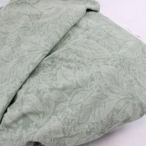 Sage Green Leaf Print Circular Tablecloth 148"