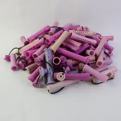 Lot of 71 Vintage Assorted Plastic Perm Rods Hair Curlers