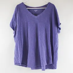 Old Navy Everywear Purple Knit T Shirt Tee Women 3X Short Sleeve Casual V-Neck