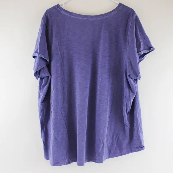 Old Navy Everywear Purple Knit T Shirt Tee Women 3X Short Sleeve Casual V-Neck