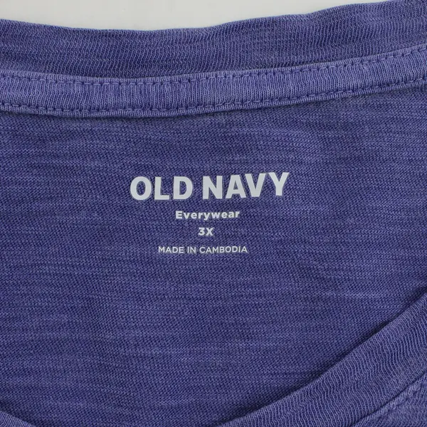 Old Navy Everywear Purple Knit T Shirt Tee Women 3X Short Sleeve Casual V-Neck