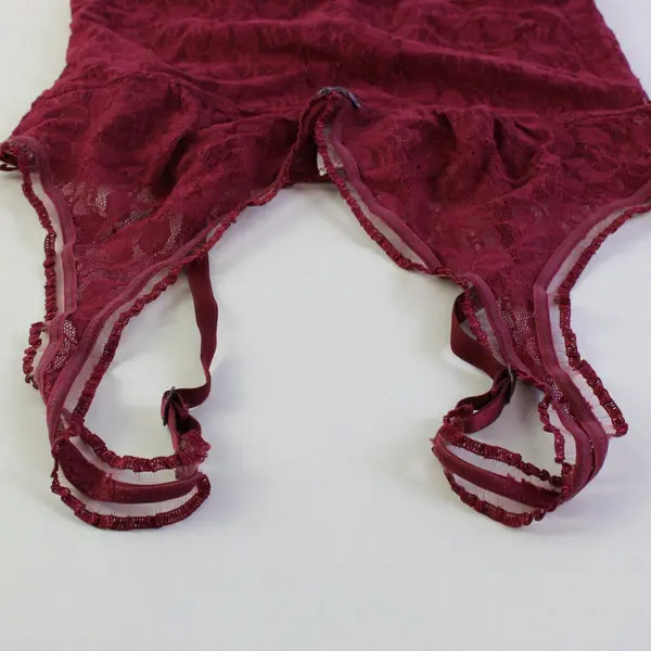 DKNY Maroon Red Unlined Lacy Lingerie Cropped Camisole Top Women's Small