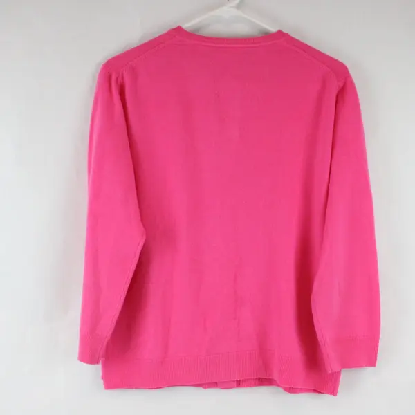 Isaac Mizrahi Women's Essentials Button Up Cardigan Vibrant Pink XL
