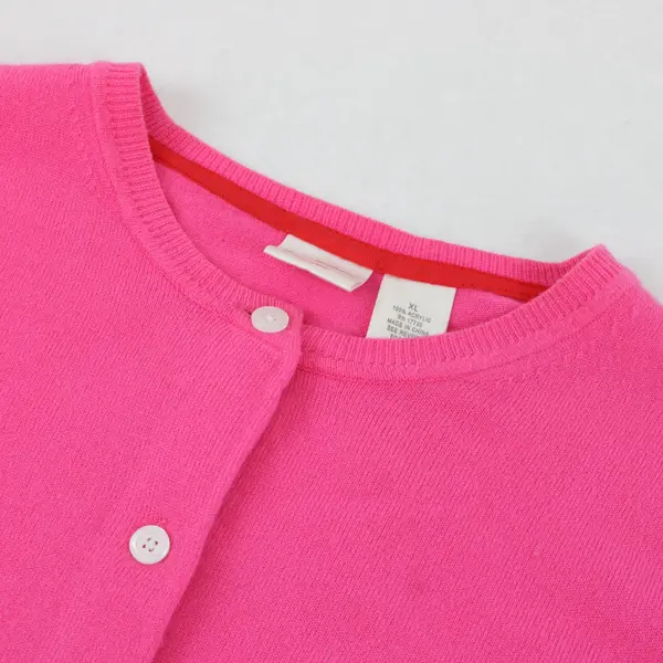 Isaac Mizrahi Women's Essentials Button Up Cardigan Vibrant Pink XL