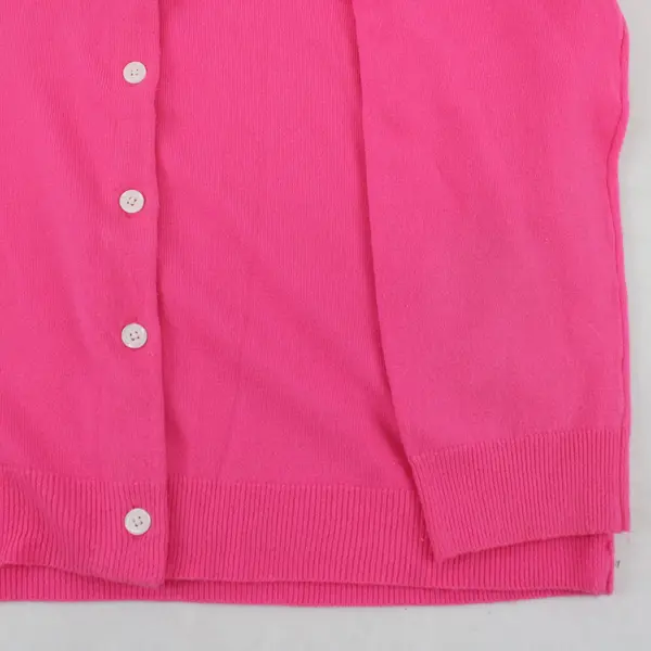 Isaac Mizrahi Women's Essentials Button Up Cardigan Vibrant Pink XL