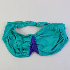 Vintage Rose Marie Reid Teal Purple Strapless Bikini Top Women's Small