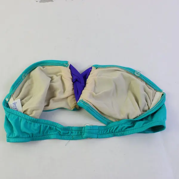 Vintage Rose Marie Reid Teal Purple Strapless Bikini Top Women's Small