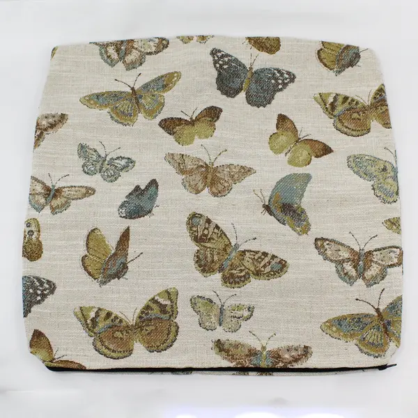 Large Vintage Tapestry Butterflies Square Cushion/Pillow Cover, 21"x21" 