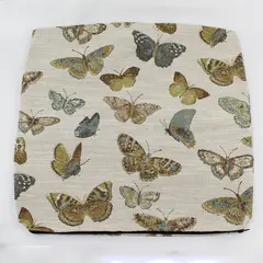 Large Vintage Tapestry Butterflies Square Cushion/Pillow Cover, 21"x21" 