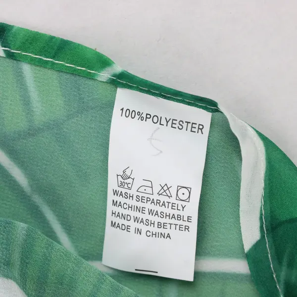 Tropical Leaves White and Green Print Shawl Cover-up Sheer Lightweight