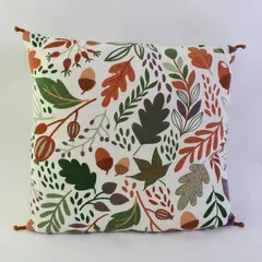 Autumn Leaves/Acorns Design Seasonal Cushion/Pillow, 13.8"x12" 