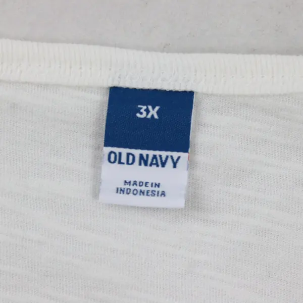 Old Navy Short Sleeve V-Neck White Button Down Womens Shirt 3X