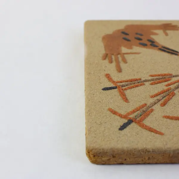 Southwestern Tribal Frog Design Square Trivet Coaster 5"