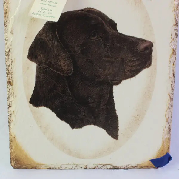 KimsCrafts Chocolate Lab Welcome Sign 8"x11.5" FLAWED