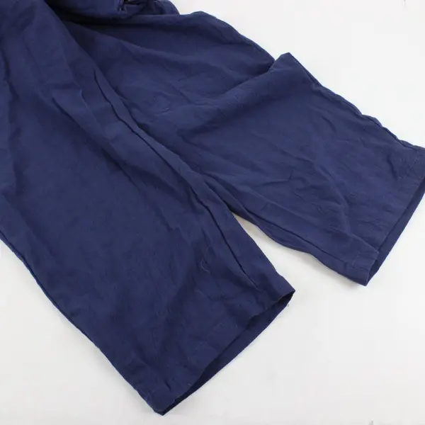 Zanzea Navy Blue Linen Boho Wide Leg Pocket Overalls 5XL Women