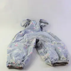 Vintage OshKosh B'Gosh Vestbak Bunny Print Denim Overalls Girls' Size 3T FLAWED