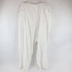 Old Navy Women's Linen High Rise Crop Pants White Elastic Waist Size 4X