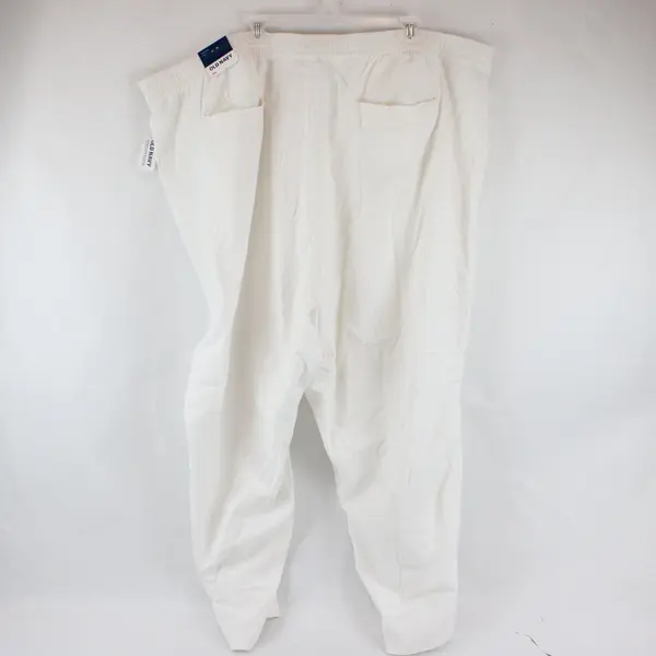 Old Navy Women's Linen High Rise Crop Pants White Elastic Waist Size 4X