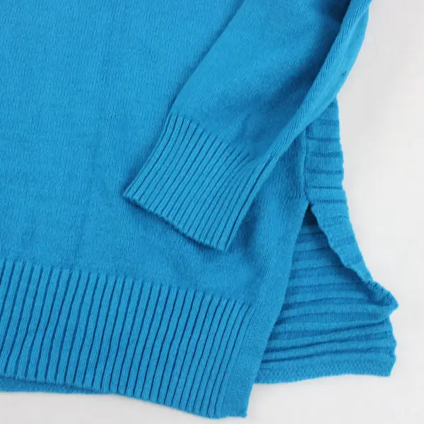 Chicsoul.com Women’s Sweater Pullover V-Neck Blue Size XXXL Relaxed Fit