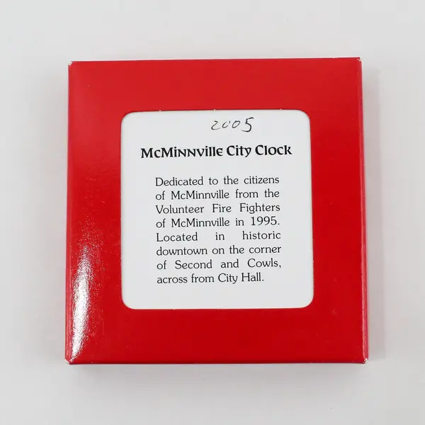 Nations Treasures 2005 McMinnville City Clock Historic Downtown Brass Ornament