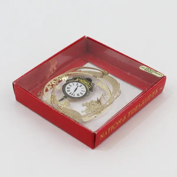 Nations Treasures 2005 McMinnville City Clock Historic Downtown Brass Ornament