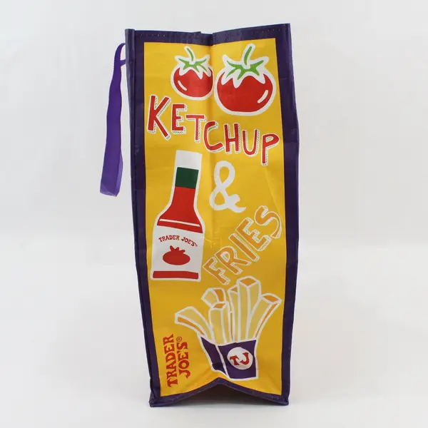 Trader Joe's Reusable Shopping Tote Mac & Cheese PB&J Milk Cookies Ketchup