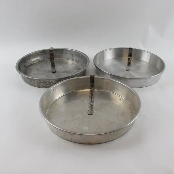Lot of 3 Maid of Honor Vintage 8in Aluminum Round Cake Pans Cutter Bars