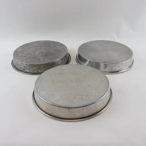 Lot of 3 Maid of Honor Vintage 8in Aluminum Round Cake Pans Cutter Bars