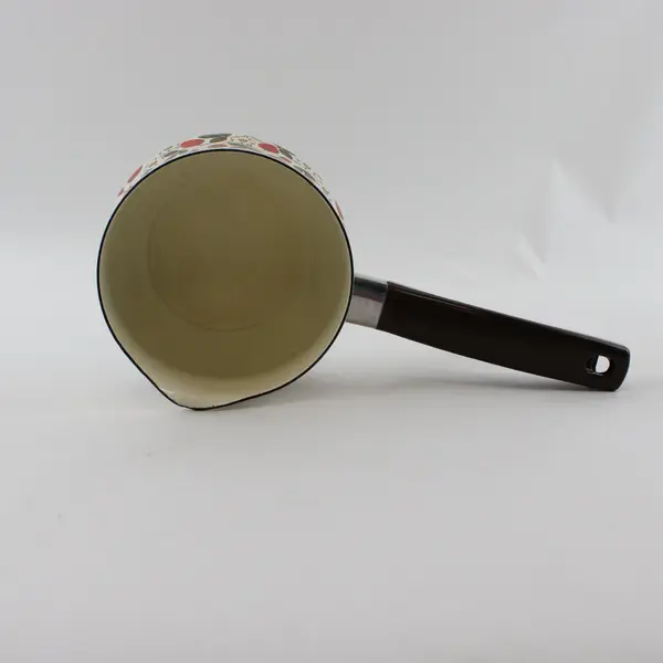 VTG Sheffield Strawberries N Cream Enamelware Sauce Pan Pour Spout No Lid