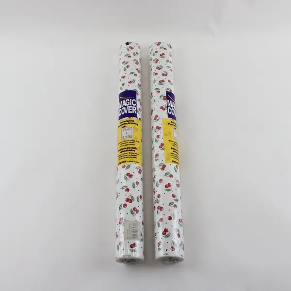 Lot of 2 Kittrich Magic Cover White Cherries Decorative Covering 5 Yds x 18"