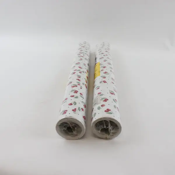 Lot of 2 Kittrich Magic Cover White Cherries Decorative Covering 5 Yds x 18"