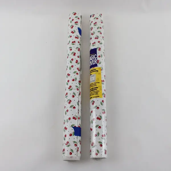 Lot of 2 Kittrich Magic Cover White Cherries Shelf Liner 5 Yds x 18"