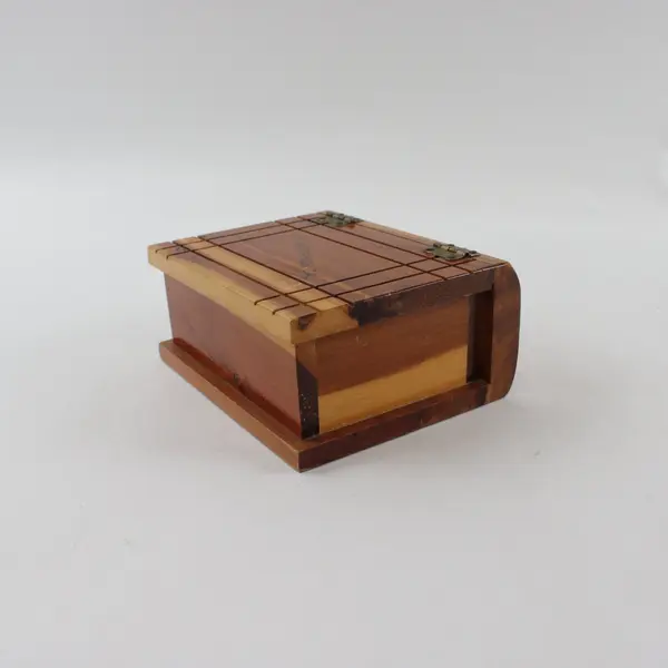 Wooden Jewelry Trinket Box Hinged Lid Palm Springs CA