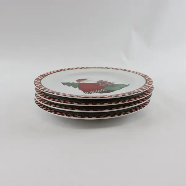 Set of 4 Vintage Debbie Mumm Sakura Magic of Santa 8in Salad/Dessert Plates