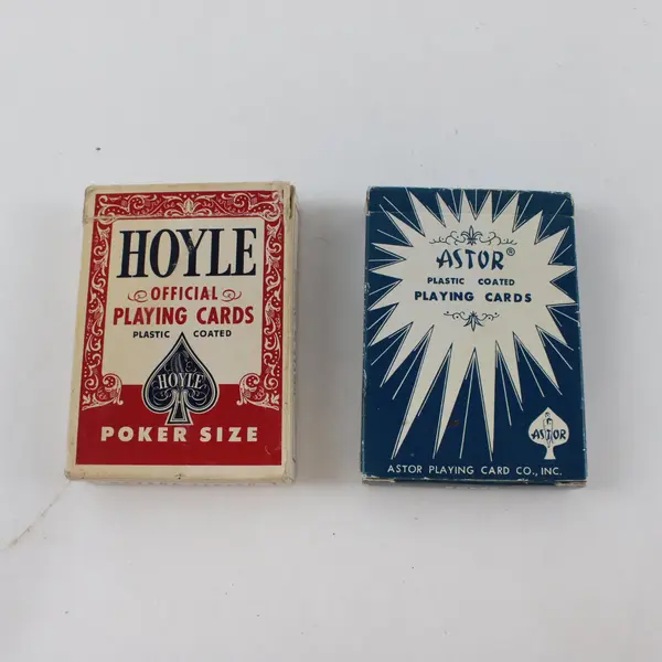 Lot of 2 Vintage Hoyle Astor Playing Cards Decks Plastic Coated