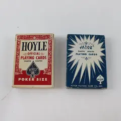 Lot of 2 Vintage Hoyle Astor Playing Cards Decks Plastic Coated