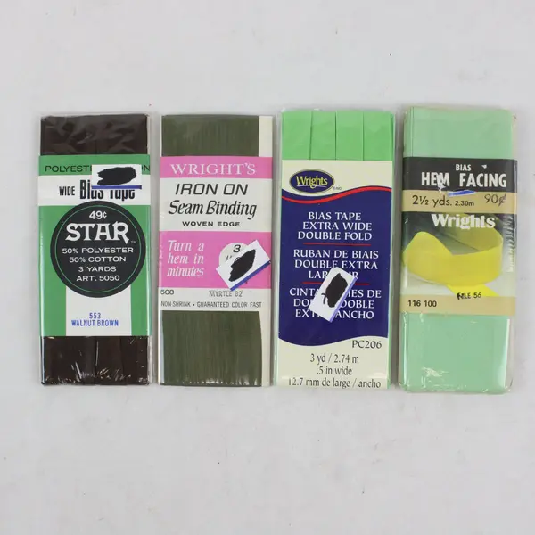 Lot of 4 Wrights Star Sewing Trims Bias Tape Hem Facing New