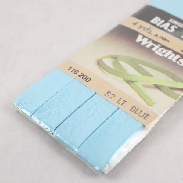 Vintage Lot of 5 Blue Sewing Trims Bias Tape Seam Binding Hem Facing
