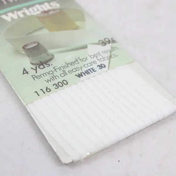 Lot of 4 Mixed Brand White Sewing Trims Maxi Piping Twill Seam Binding Bias Tape