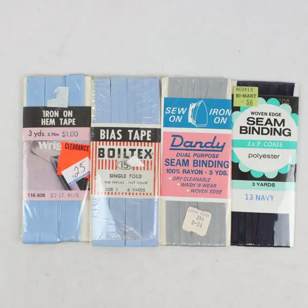 Lot of 4 Wrights J&P Coats Boiltex Dandy Bias Tape Seam Binding Hem Tape