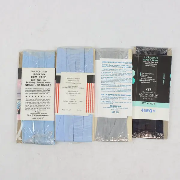 Lot of 4 Wrights J&P Coats Boiltex Dandy Bias Tape Seam Binding Hem Tape