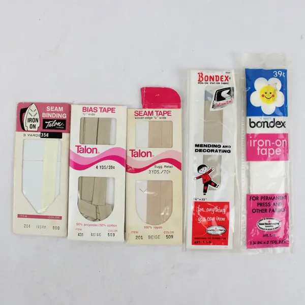 Lot of 5 Talon Bondex Iron-On Mending Tape Bias Tape Seam Binding