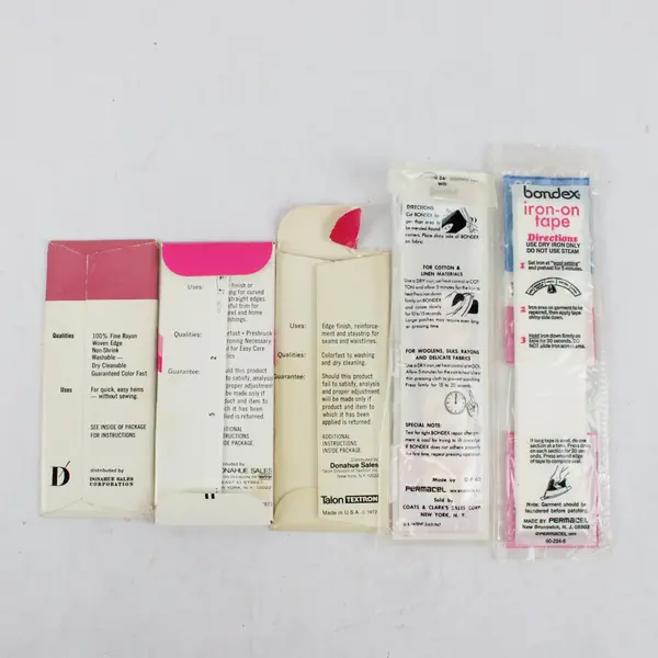 Lot of 5 Talon Bondex Iron-On Mending Tape Bias Tape Seam Binding
