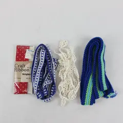 Lot of 4 Assorted Sewing Craft Ribbons & Lace Trim - Wrights Included