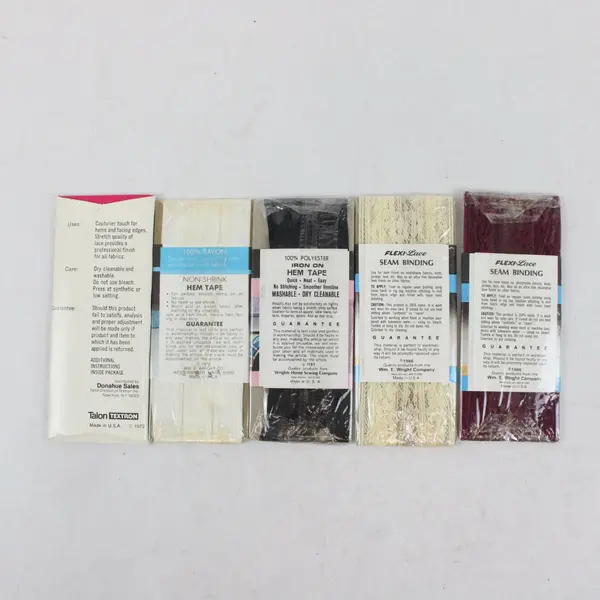 Wrights Talon Mixed Sewing Trims Lot of 5 Hem Tape Seam Binding New