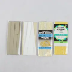 Lot of 4 Wrights J&P Coats Bias Tape Seam Binding Lace Trim Assorted