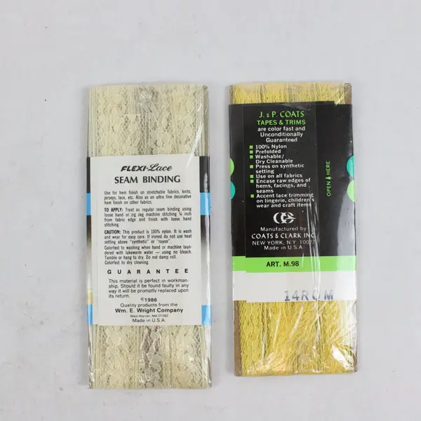 Lot of 4 Wrights J&P Coats Bias Tape Seam Binding Lace Trim Assorted