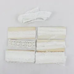 Lot of Assorted White Lace Trim Sewing Craft Embellishments