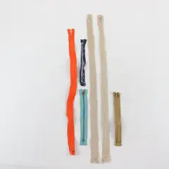 Lot of 6 Qwik Assorted Zippers 7.5-21in Tan Navy Light Blue Orange